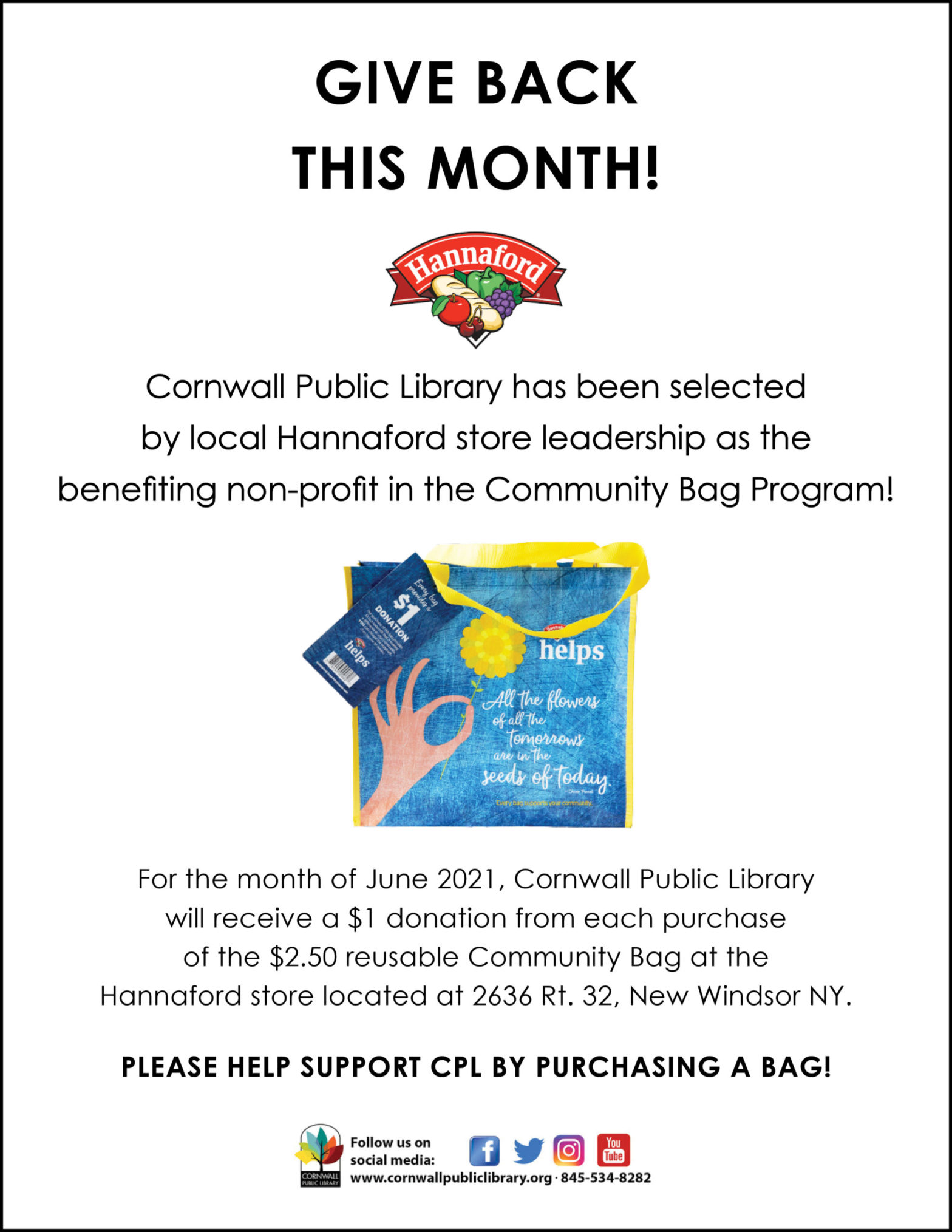 CPL Selected by Hannaford in the Community Bag Program for the month of June!